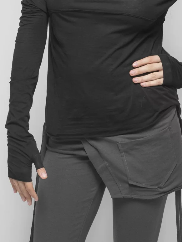 Leggings with belt-bag in gray color - Image 23