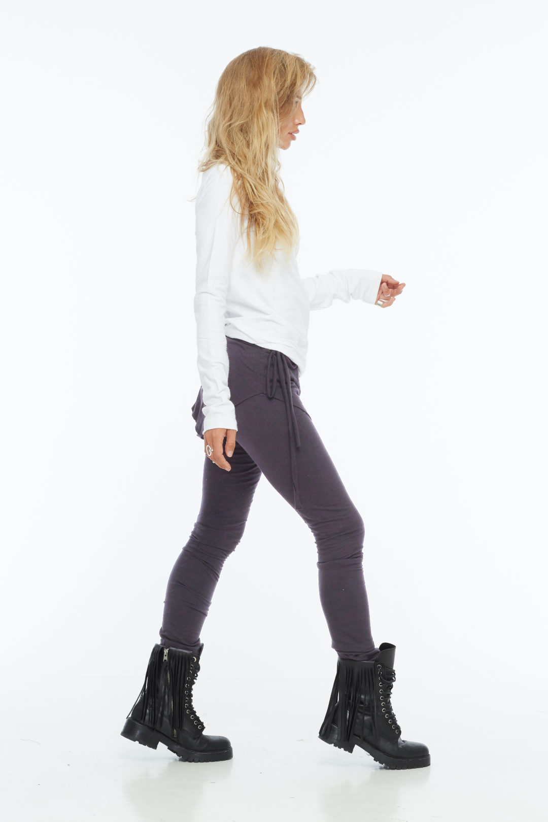 Grey leggings with asymmetrical skirt - Image 2