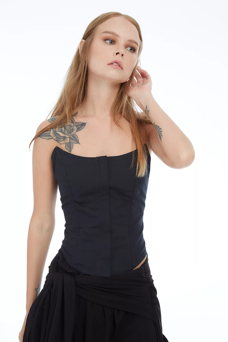 Black denim corset with bones - Image 6