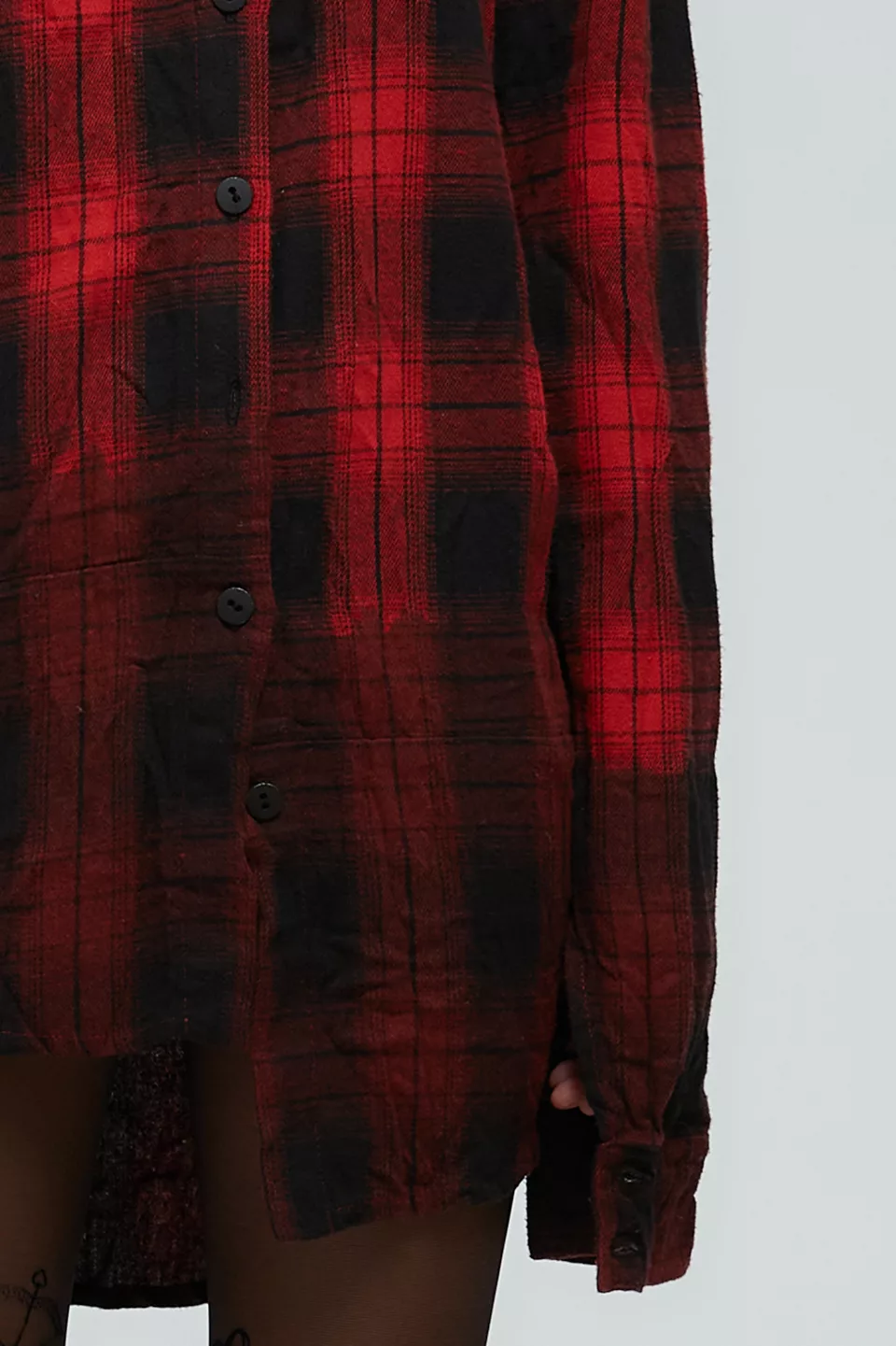 Red shirt with a gradient transitioning to a black bottom - Image 3