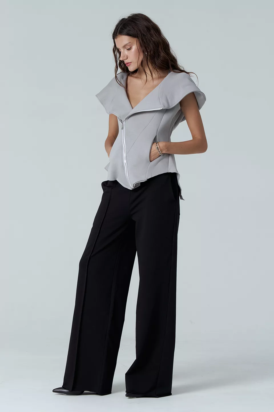 Light-gray vest with a hem - Image 17