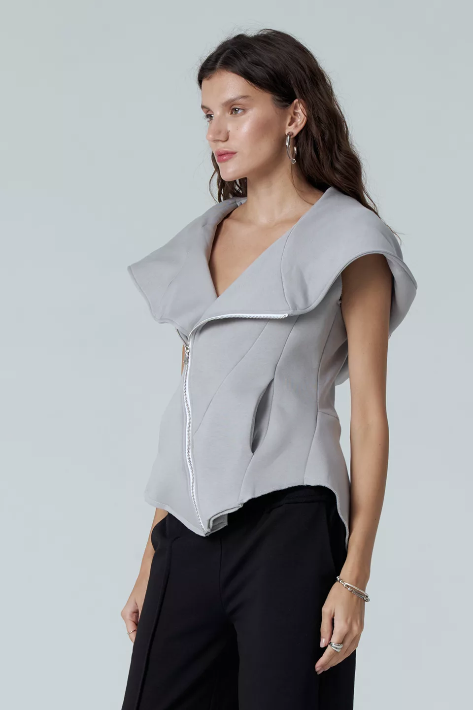 Light-gray vest with a hem - Image 6