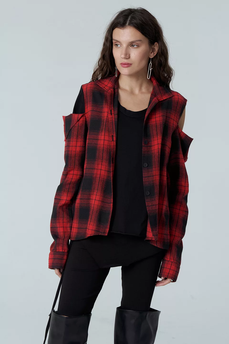 Shirt with sewn-in T-shirt