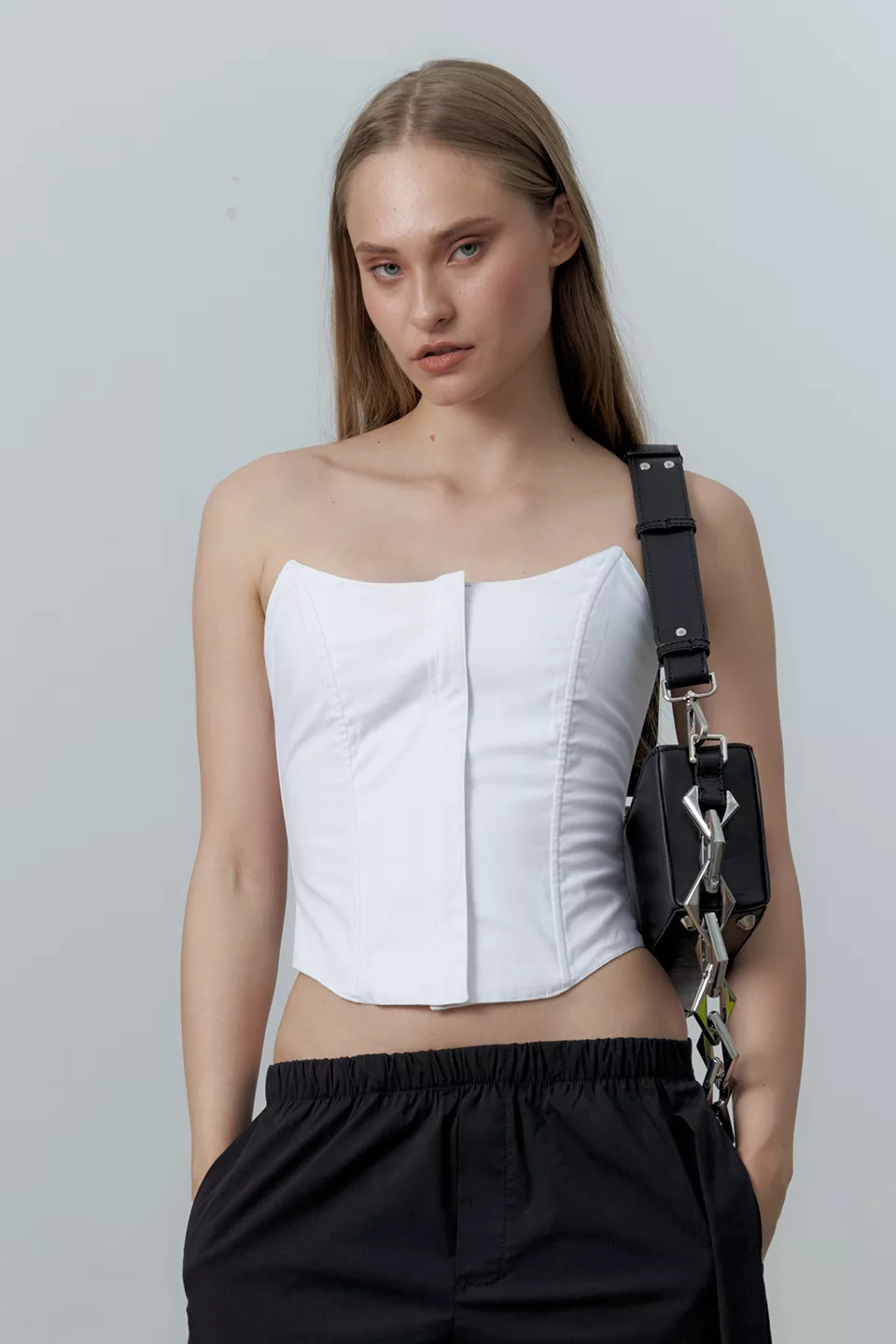 White denim corset with boning - Image 9