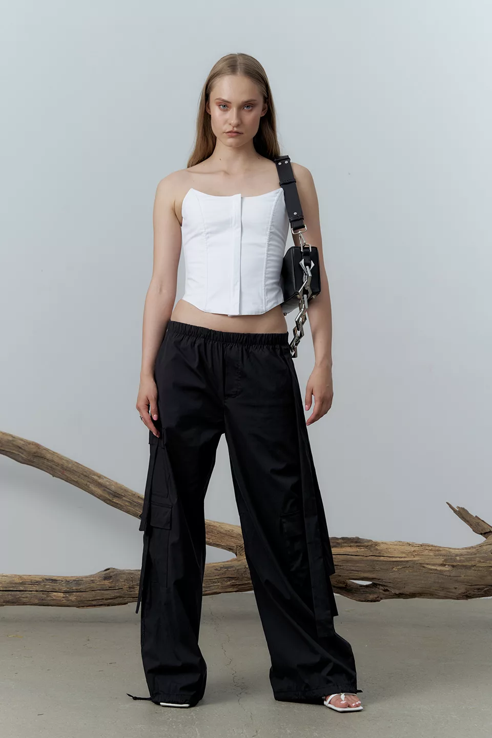 White denim corset with boning - Image 3