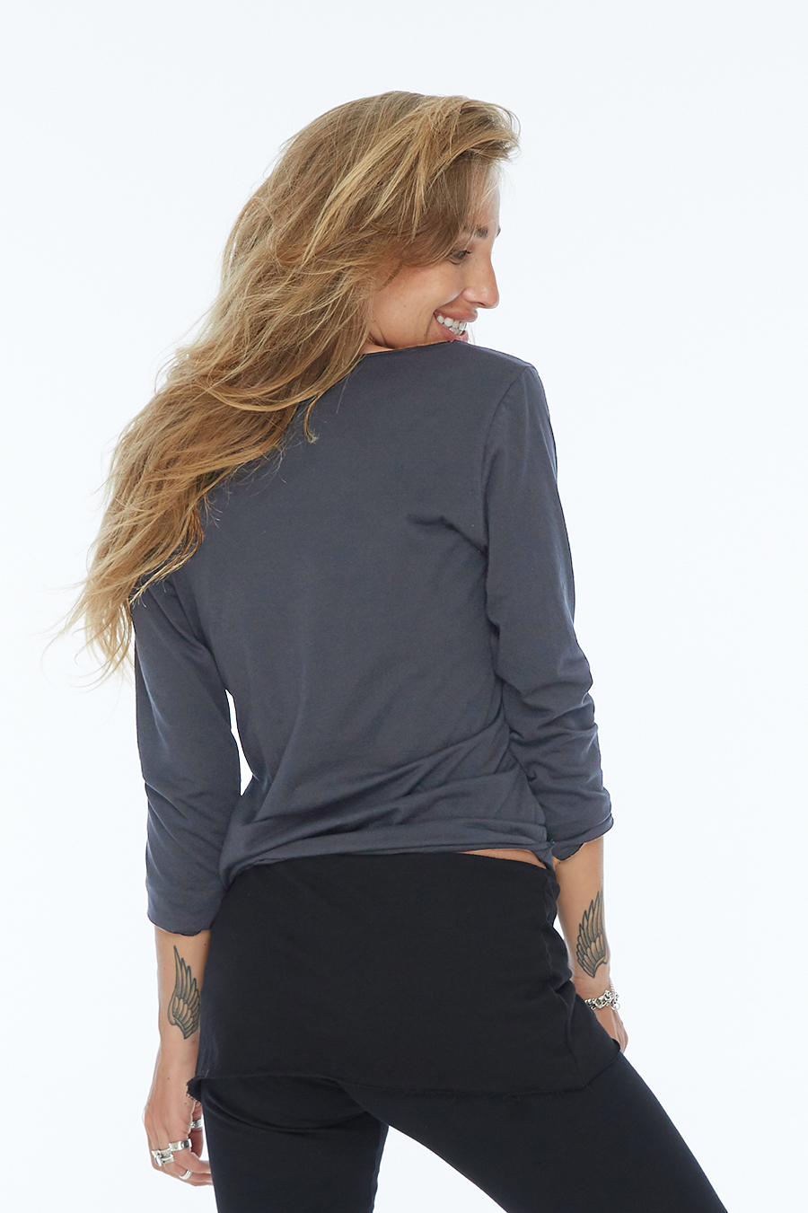 Sweater with 3/4 sleeves and cuffs - Image 4